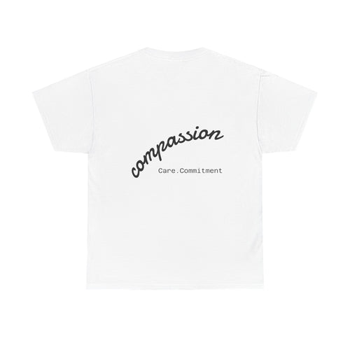 Minimalist 'Good Vibes Only' Tee — Small Chest Print White T-Shirt