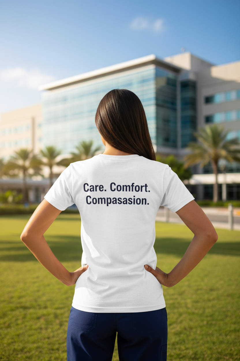 Back View - Care Comfort Compassion